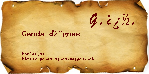 Genda Ágnes névjegykártya