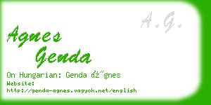 agnes genda business card
